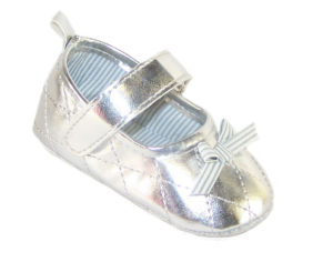 Baby silver metallic party shoes