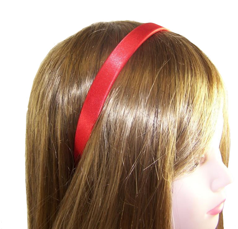 Girls red satin headband