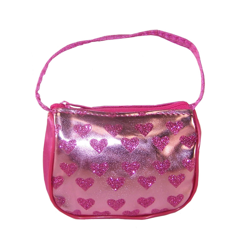 Girls pale pink heart purse