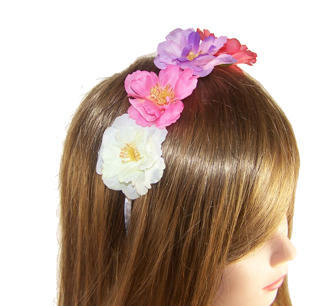 Girls colourful rose headband-2998
