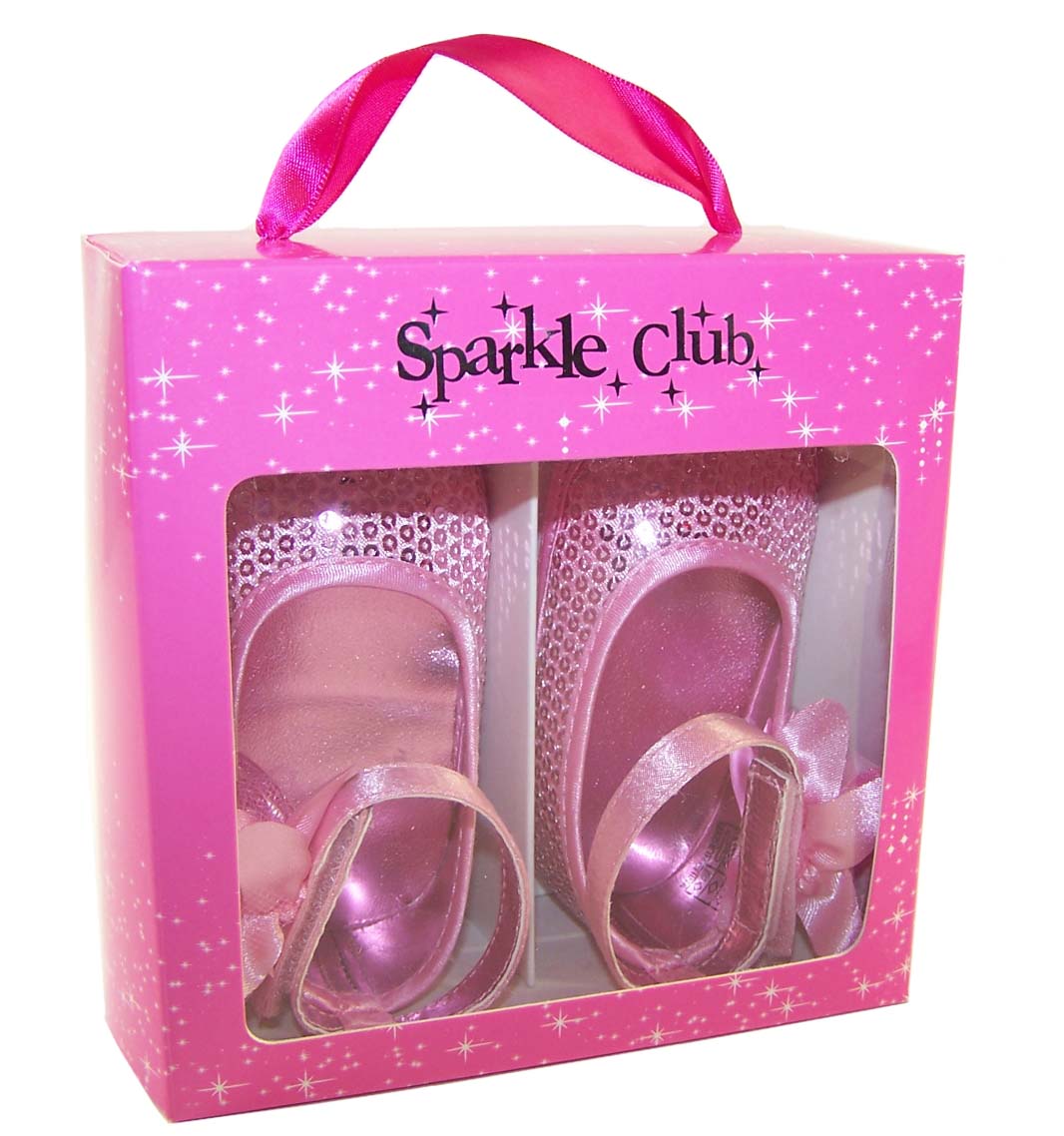 Baby girls pink sequin soft sole shoes-3297