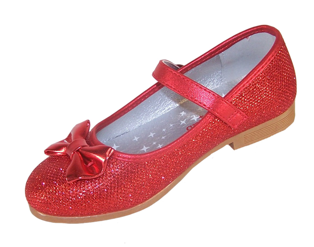 Girls red sparkly balllerina shoes with red heart shaped bag-5828