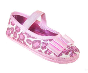 Baby girls pink soft sole party shoes