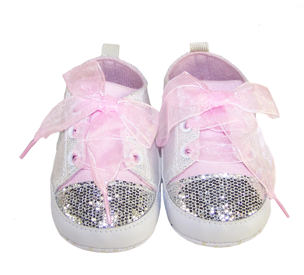 Baby white and silver sparkly bear trainers-3758