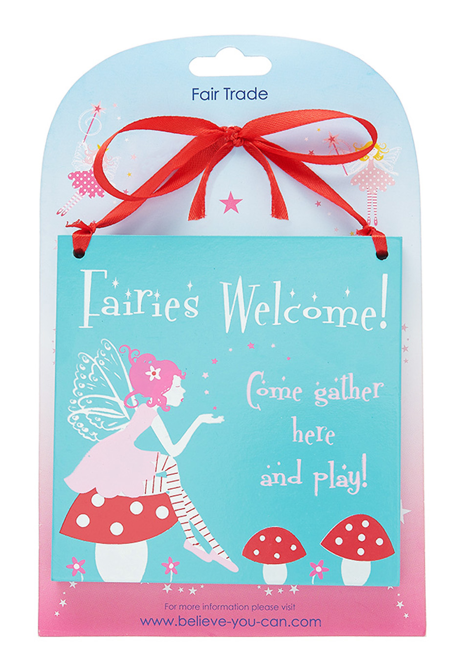 Fairy square wooden hanging sign -4079