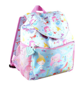 Girls Mermaids PVC blue and pink backpack