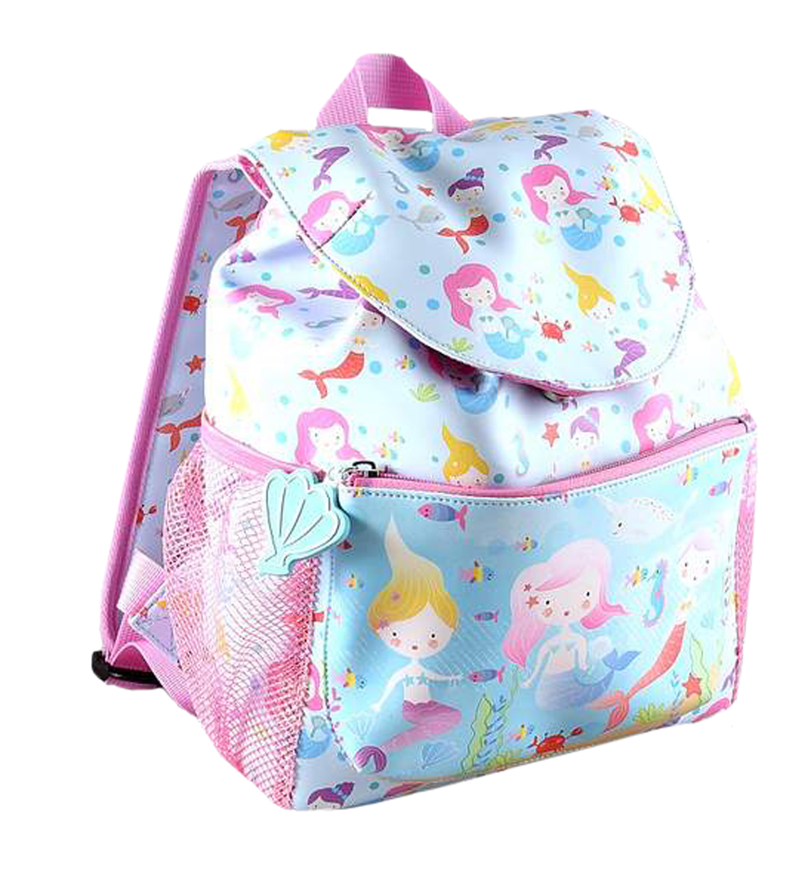 Girls Mermaids PVC blue and pink backpack-0