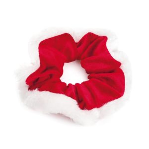 Red velvet white scrunchie