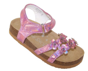 Young girls pink footbed sandals