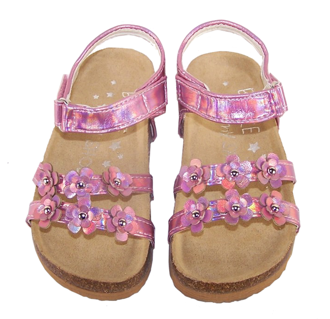 Young girls pink footbed sandals-5487