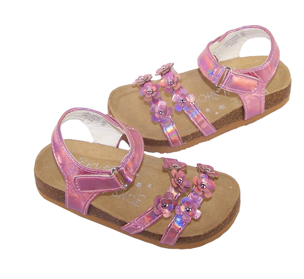 Young girls pink footbed sandals-5488