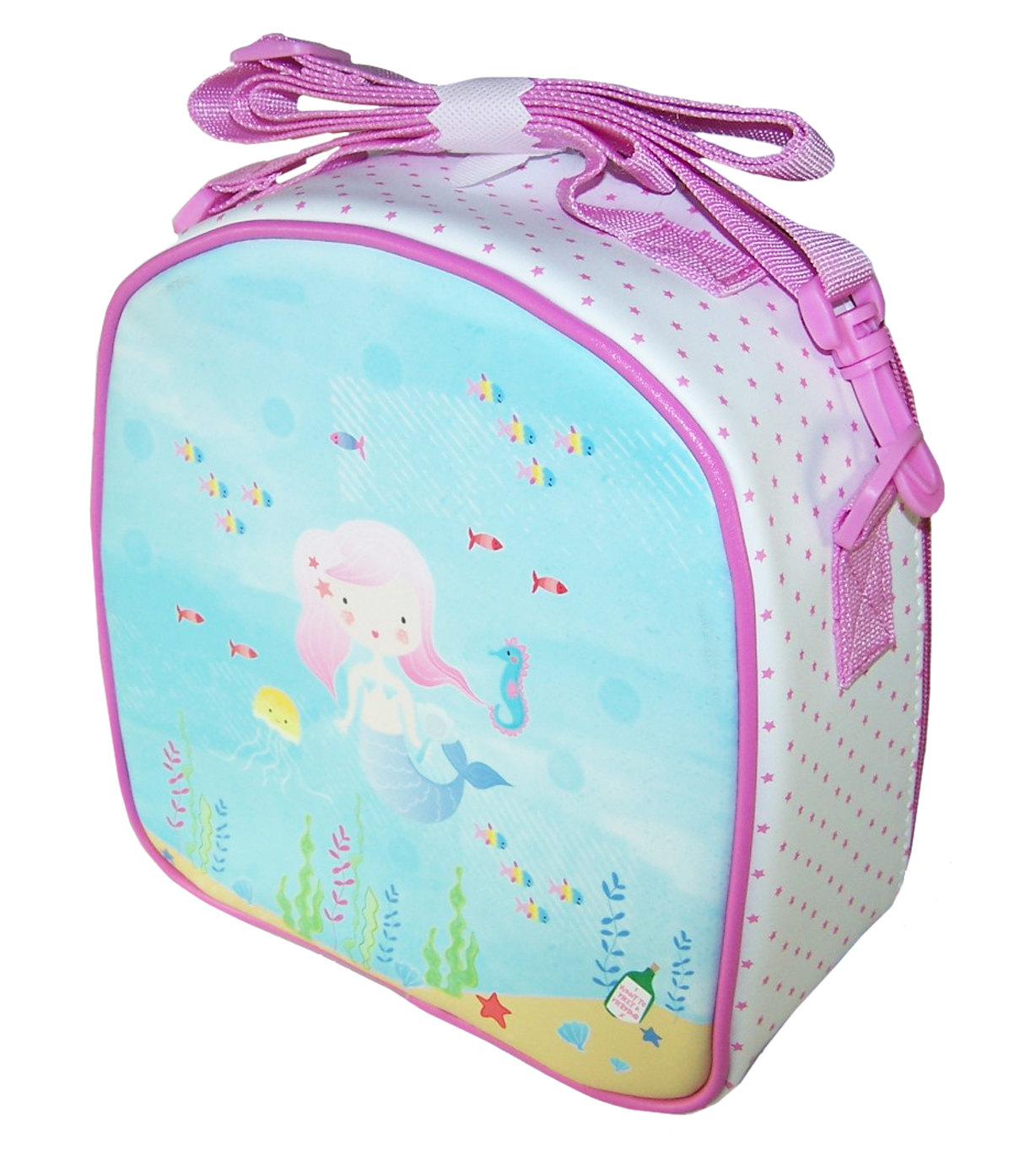Girls pink and blue mermaid insulated lunch bag-5798
