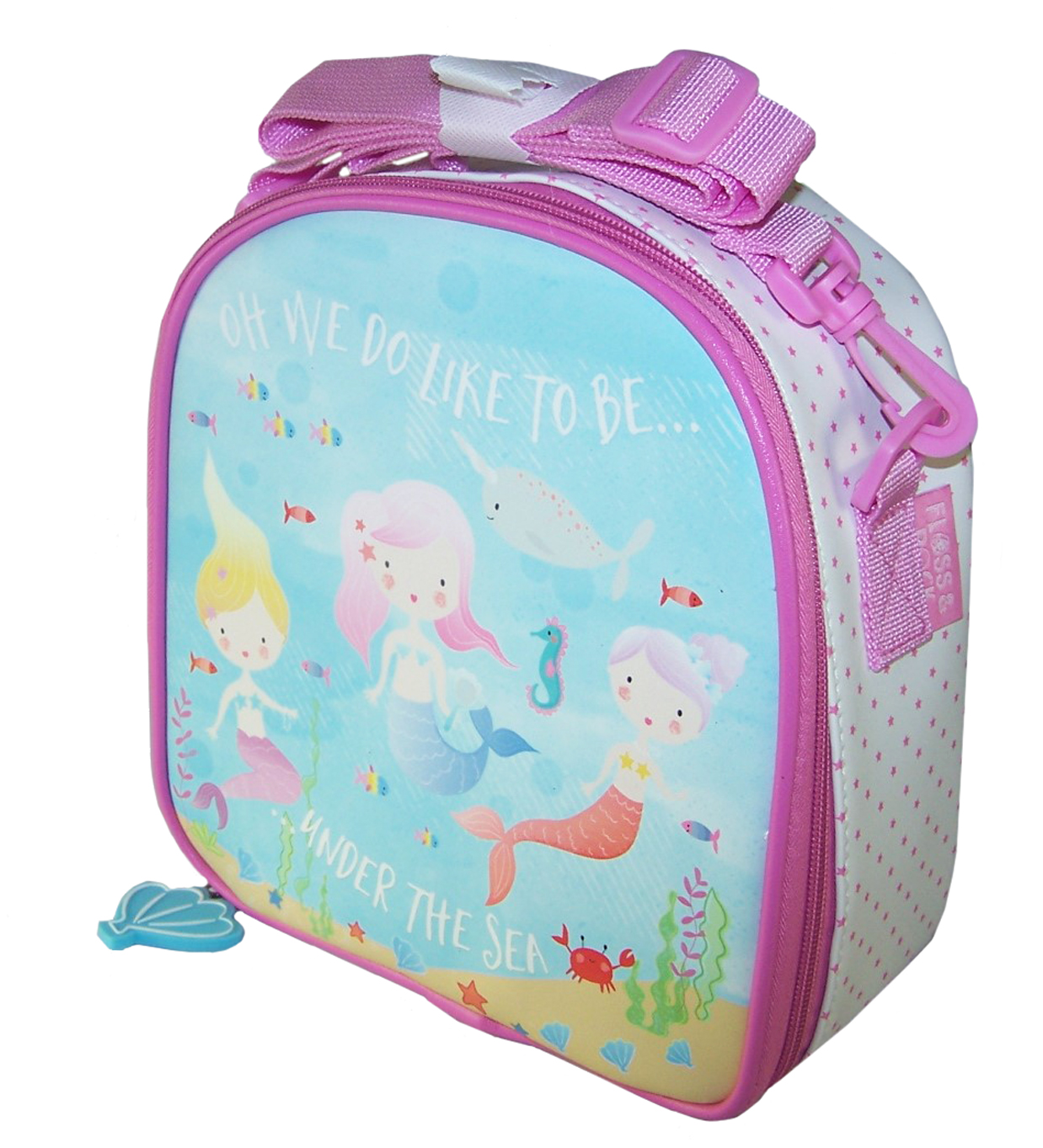 Girls pink and blue mermaid insulated lunch bag-5796