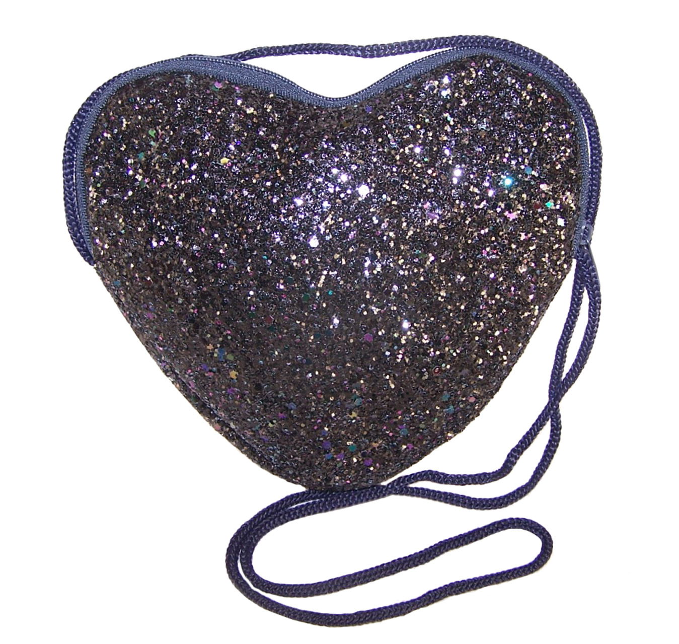 Girls dark blue glitter heart over body bag-0