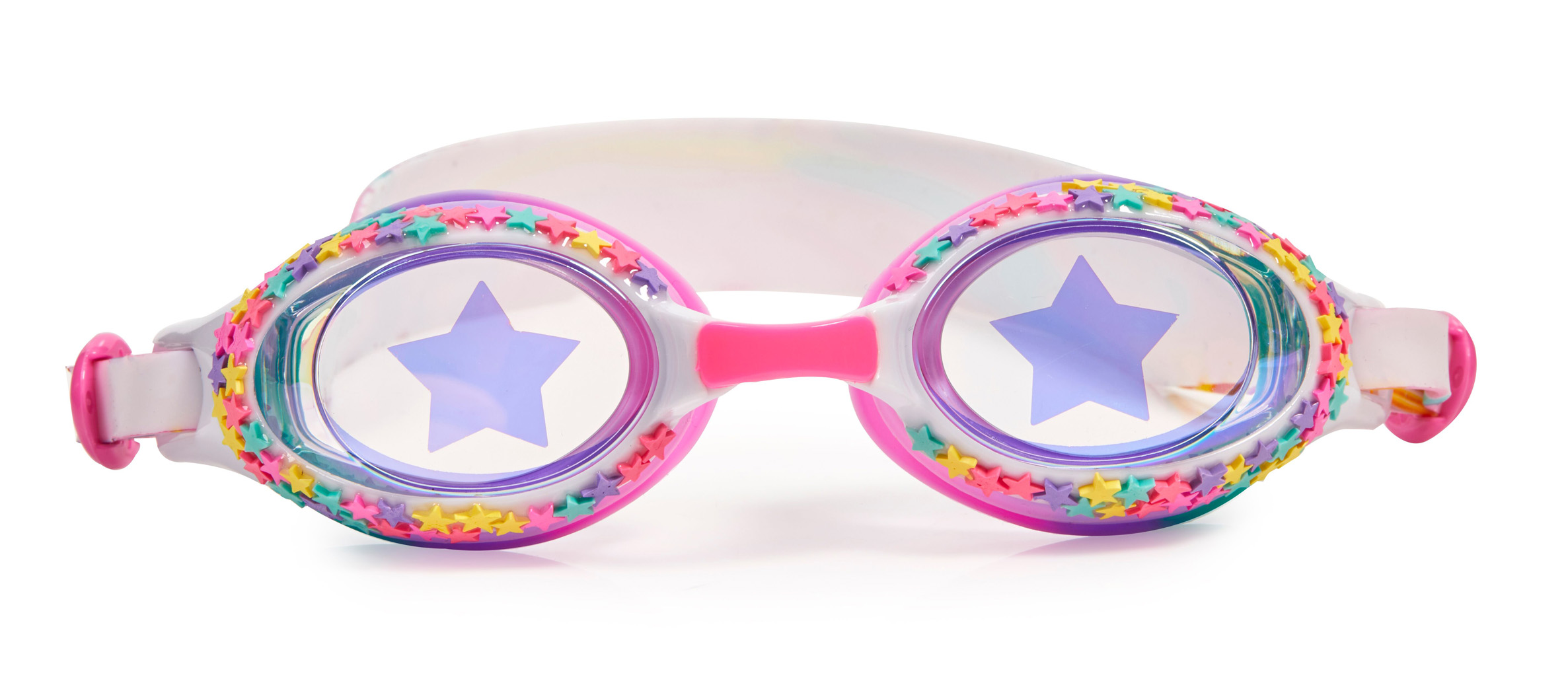 Girls multi colour traditional shaped stars fun swimming goggles-5818