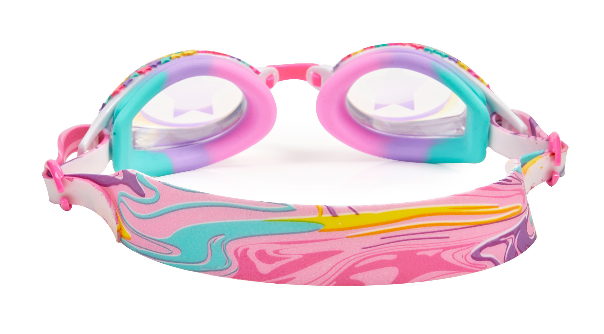 Girls multi colour traditional shaped stars fun swimming goggles-5816