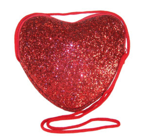 Girls red glitter heart over body bag