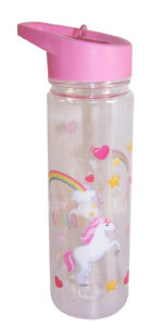 Childrens pink unicorn water bottle
