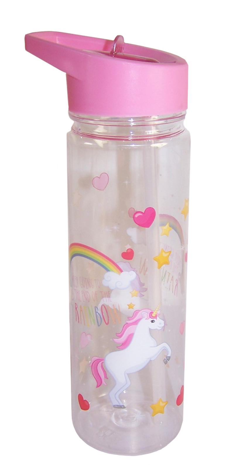 Childrens pink unicorn water bottle-0