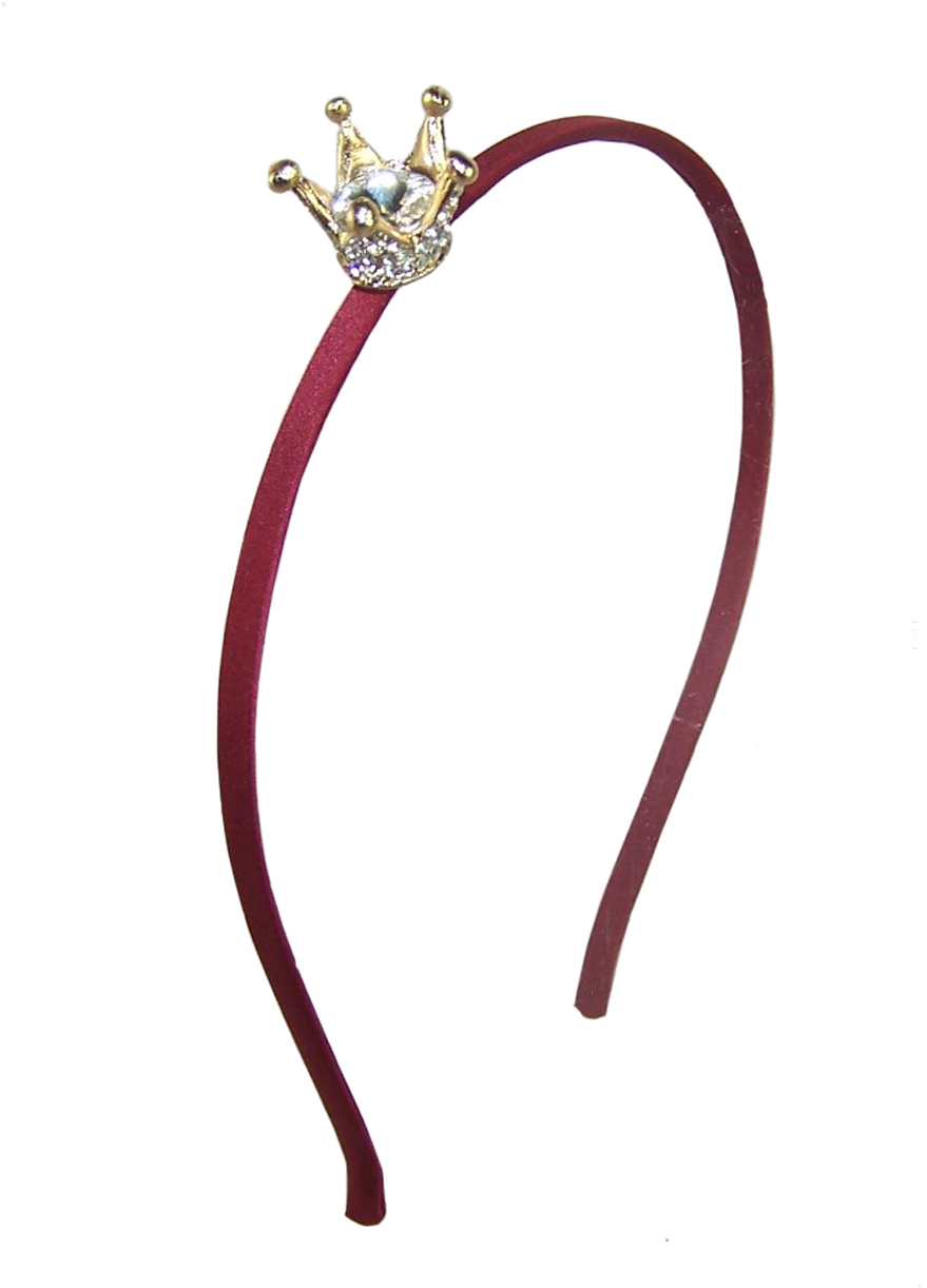 Girls red headband with sparkly crown-0