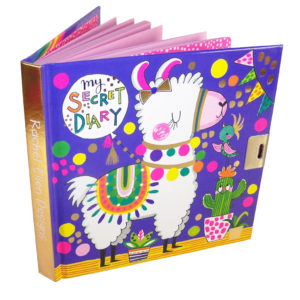 Girls lockable secret diary with a llama pattern