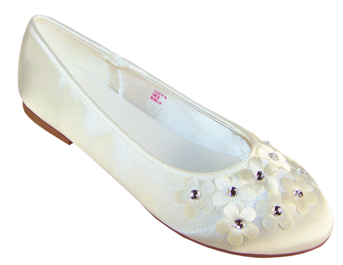 Ivory satin flower girl and bridesmaid ballerina shoes-6278