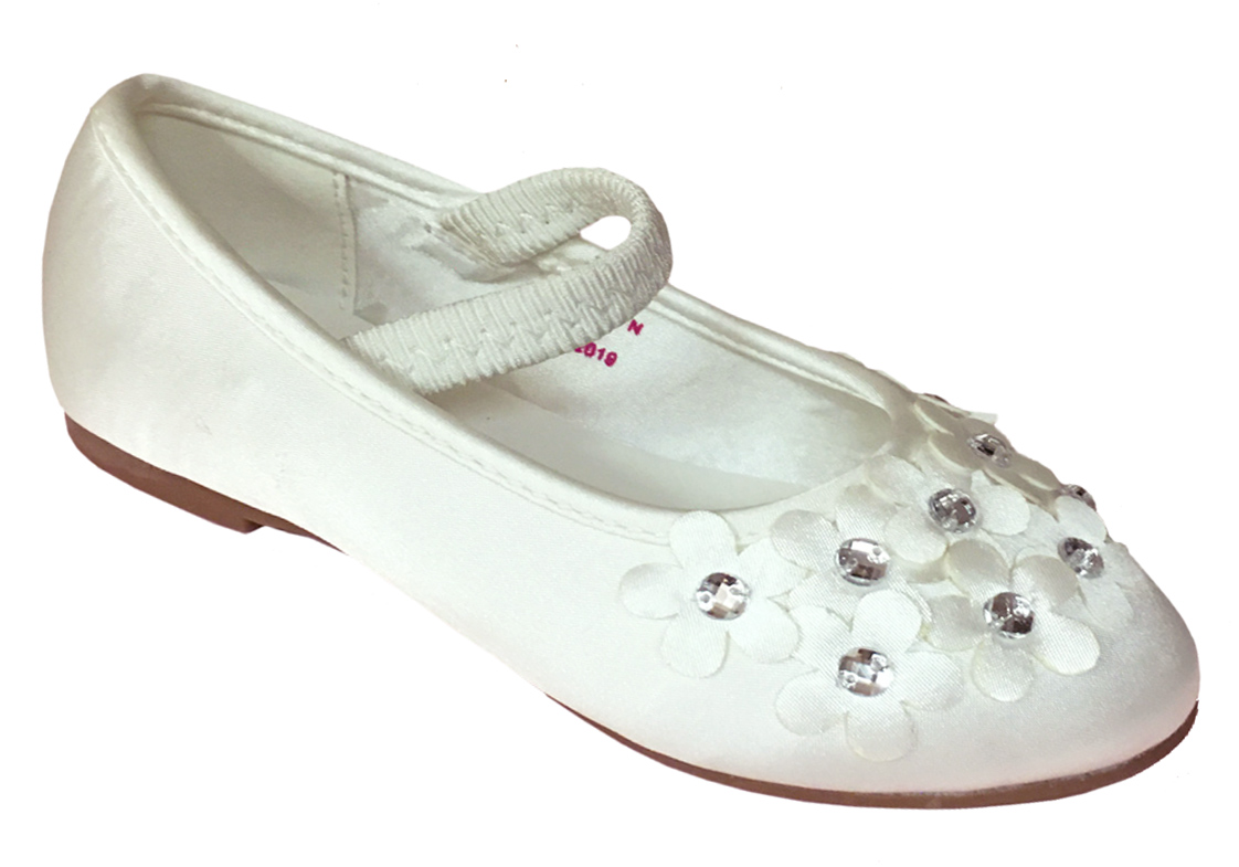 Ivory satin young flower girl and bridesmaid ballerina shoes-6282