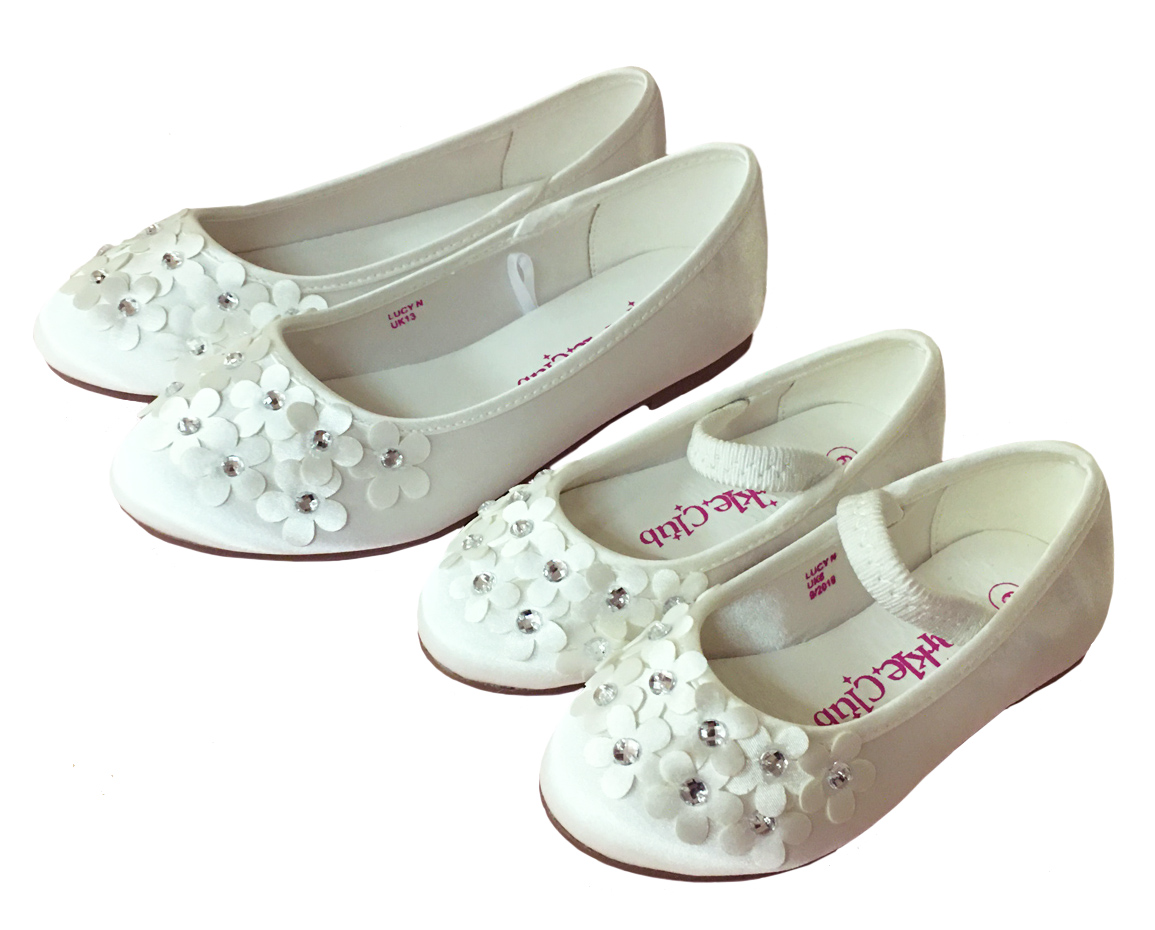 Ivory satin flower girl and bridesmaid ballerina shoes-6280