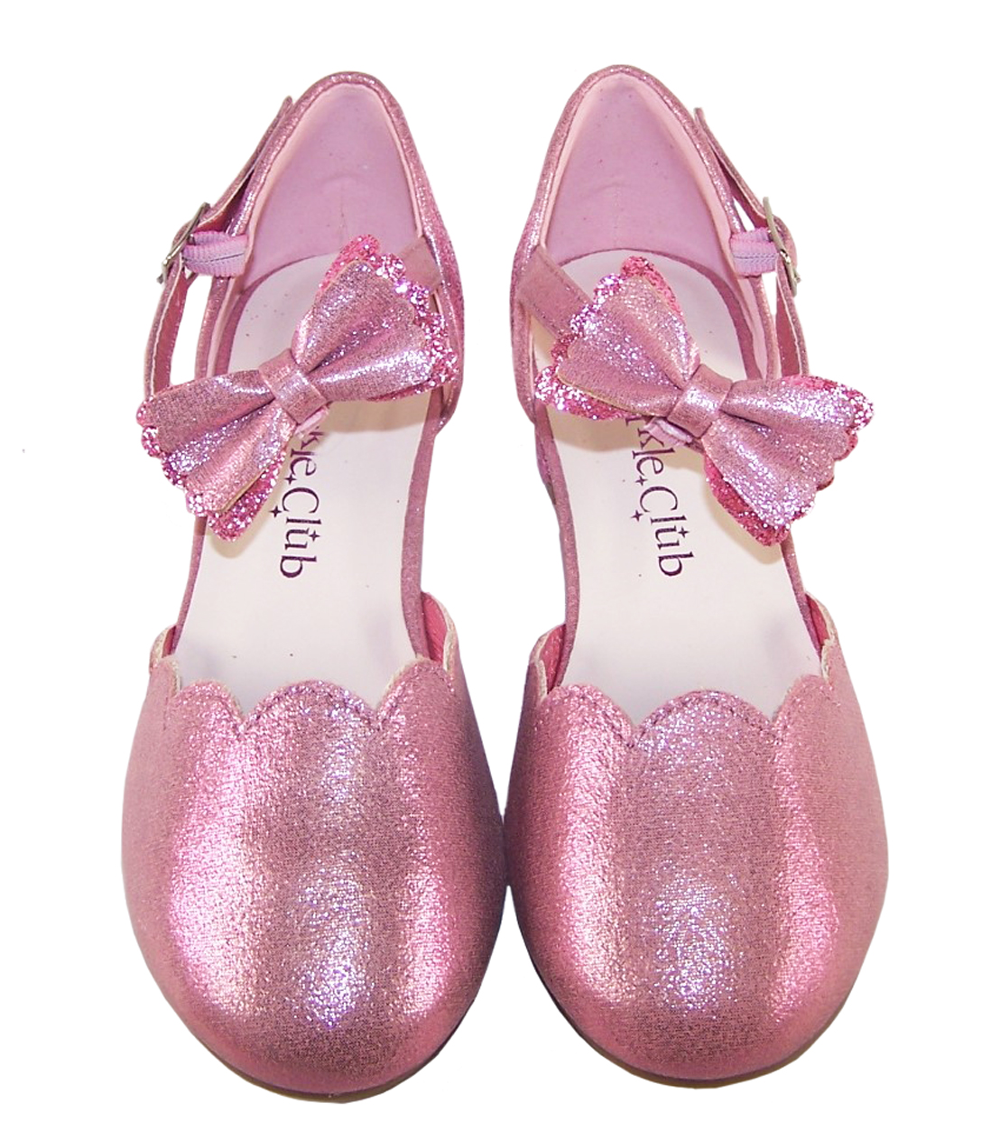 Girls Shiny Shoes Girls Glitter Shoes Girls Glitter Pumps Girls Shiny Shoes Pink/Silver 