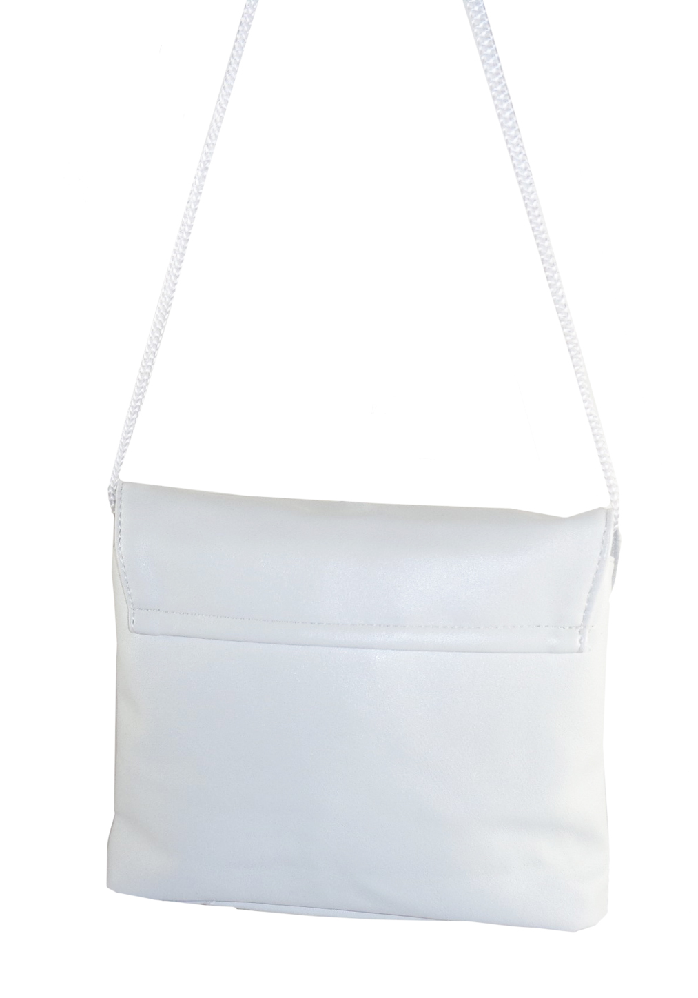 Childrens white handbag with butterfly tirms-6535