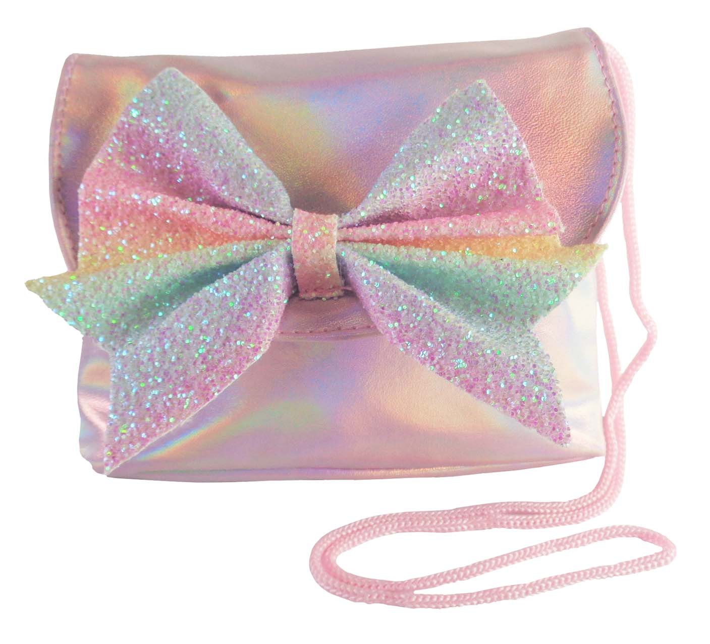 Handbag Matching Bag Set Ballet Pumps Girls Rainbow Glitter Bow Party Shoes