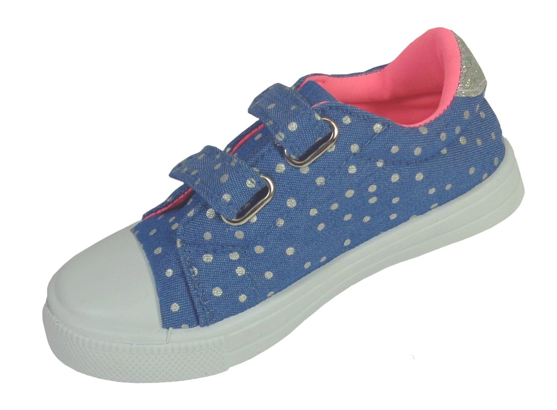 Young girls blue and rainbow sparkly trainers-6623