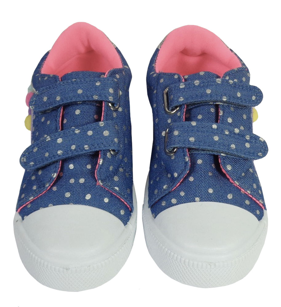 Young girls blue and rainbow sparkly trainers-6622