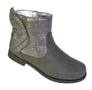 Girls sparkly grey and silver ankle boots