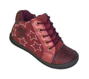 Infant girls dark red sparkly ankle boots