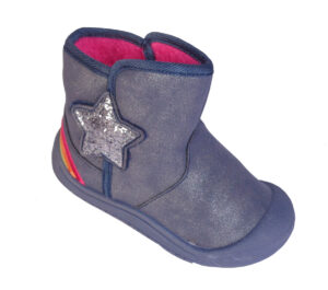 Infant girls blue sparkly ankle boots