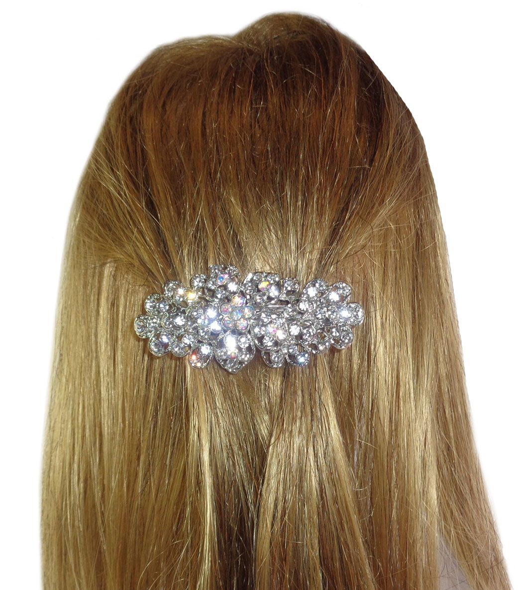 5085Sparkly Diamante Flower hair Clip