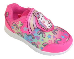 Young girls pink Unicorn canvas trainers