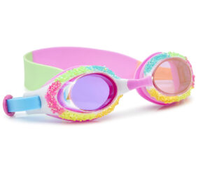 Girls fun multicoloured shaved rhinstone swimming goggles with multicoloured strap