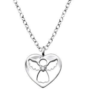 Girls Angel 925 Sterling Silver Necklace
