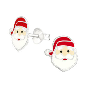 Girls Santa Claus 925 Sterling Silver Colourful Ear Studs