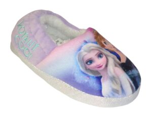 Girls violet sparkly Frozen slippers
