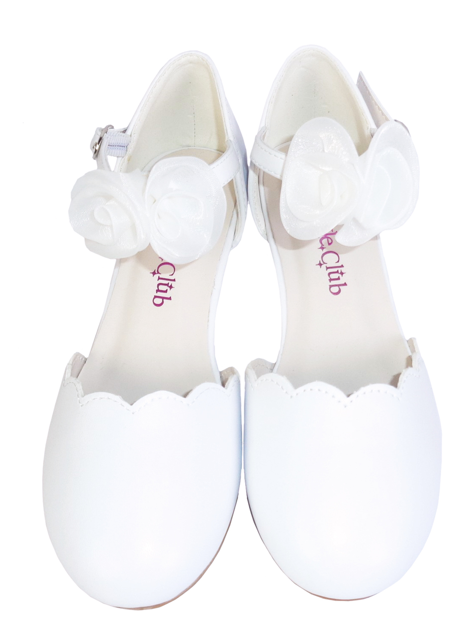 Girls white heeled shoes