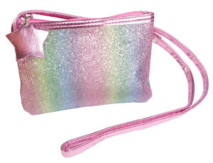 Childrens rainbow sparkly glitter over body bag